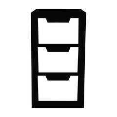 filing cabinet vector silhouette icon - perfect for furniture icons, decals, or eps crafts.