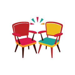 Obraz premium t te t te chair furniture vector art illustration