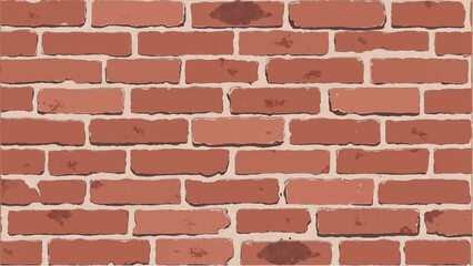 Brick wall background. Close-Up View of Classic Brick Wall. Illustration of a Red Brick Wall with Weathered and Textured Surface