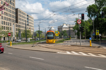 Tramwaj, ulica Stawki, Muranów, Warszawa, Polska