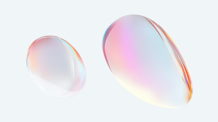 Vibrant and Colorful Abstract Droplets with an Iridescent Surface That Captivates the Eye