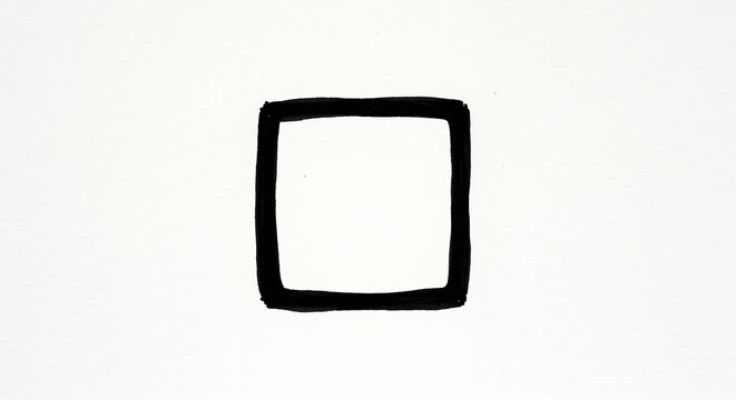 Simple black outline square on light gray background