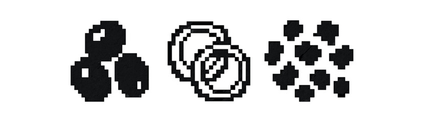 Abstract pixelated shapes in black and white graphic design icon vector illustration isolated