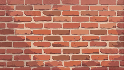 Obraz premium Brick wall background. Close-Up View of Classic Brick Wall. Illustration of a Red Brick Wall with Weathered and Textured Surface