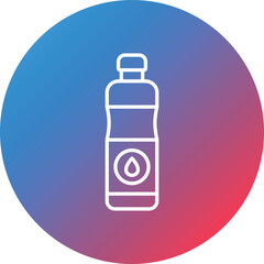 Water Bottle Line Gradient Circle Background Icon