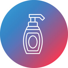Soap Bottle Line Gradient Circle Background Icon