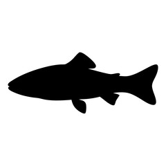 goby fish vector silhouette icon - ideal for fishing logos, seafood icons, and aquatic-themed graphics.