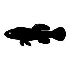 goby fish vector silhouette icon - ideal for fishing logos, seafood icons, and aquatic-themed graphics.