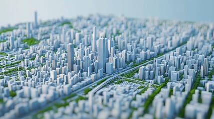 Obraz premium Microchip Metropolis: Visualizing a Futuristic Urban Landscape - Advanced tech powers a city with microchip-inspired designs.
