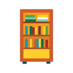bookcase furniture vector art illustration