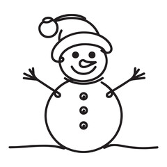 Whimsical Snowman Silhouette Illustration for Winter Holiday Season Designs