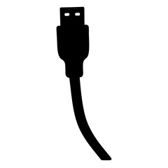 hdmi cablevector silhouette icon - perfect for electronics-themed crafts, decals, or SVG projects.