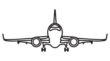 Detailed Airplane Illustration Front View Capturing Flight and Aviation