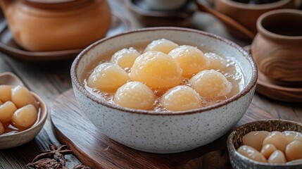 Preserved shallots in a bowl.  Sweet and savory