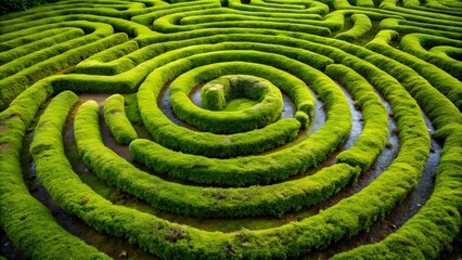 Naklejka premium Aerial View of Green Maze