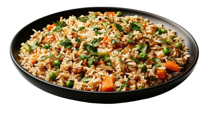 Vegetable Rice Recipe Easy Fried Rice isolated on transparent background