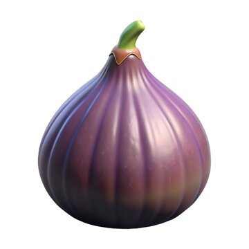 recommend clip art: 3D a ripe fresh purple fig fruit a shiny, glossy surface.3d render icons in realistic plastic style isolated on white background. 3d image
                    