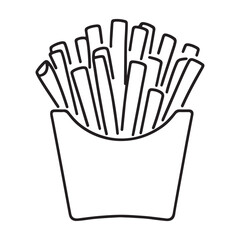 French Fries Illustration Fast Food Treat Perfect for Menu Designs