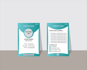 Print layout, ID Card, Clean and Modern ID card vector template, perfect for corporate branding, employee badges, and access passes. Fully customizable with editable text, colors, and layouts .