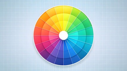 Fototapeta premium Color Wheel, RGB, CMYK, Spectrum, Hues, Shades, Tints, Tones