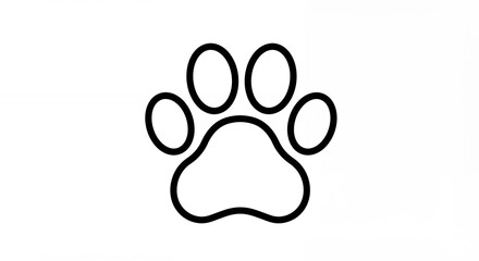 Obraz premium Animal paw print outline graphic design element