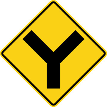 US Warning Sign, Y-intersection W2-5	