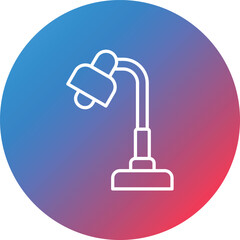 Table Lamp Line Gradient Circle Background Icon