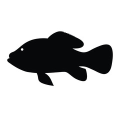 mandarin fish vector silhouette icon - ideal for fishing logos, seafood icons, and aquatic-themed graphics.