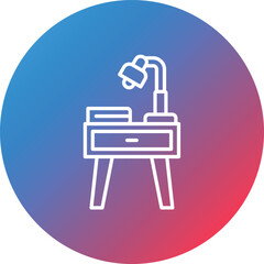 Night Stand Line Gradient Circle Background Icon