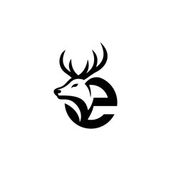 letter E deer logo