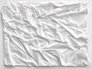 Obraz premium Unmade Bed with Wrinkled White Sheets and Soft Pillows in Cozy Lighting