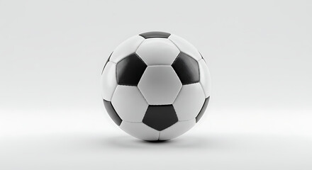 Obraz premium Soccer ball on white background with soft shadow, clean and minimal presentation for design purposes