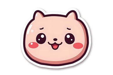 Obraz premium Adorable Neon Kawaii Sticker, Detailed Vector Design on White Background