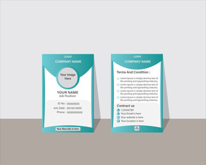Print, Clean and Modern ID card vector template, perfect for corporate branding, employee badges, and access passes. Fully customizable with editable text, colors, and layouts for various industries. 