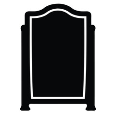 mirror vector silhouette icon - perfect for furniture icons, decals, or eps crafts.