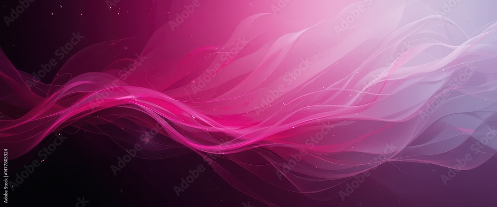 Fototapete Abstract Magenta and Black Gradient Dynamic Waves of Color and Light