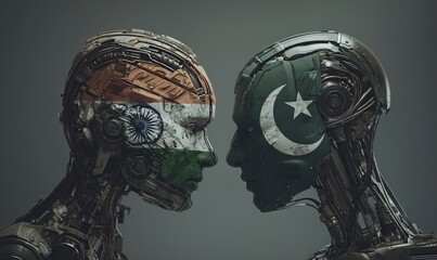 Conflict between the Pakistanis and Indian nations.Pakistan India Missile and technology Conflict.. illustration