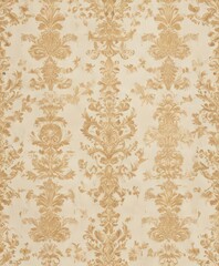Subtle gold damask on cream, classic elegance  Seamless repeat, ideal for wallpaper design ,  gold, damask