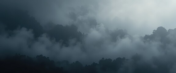 Tranquil Dark Ash to Cool Mist Gradient A Serene Cloud Scene