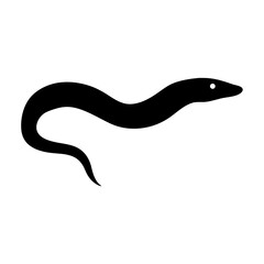 moray eel vector silhouette icon - ideal for fishing logos, seafood icons, and aquatic-themed graphics.