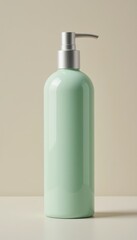 Pastel Green Soap Dispenser Bottle with Silver Pump Minimalist Bathroom Decor