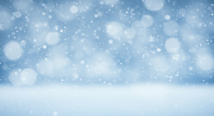 Fototapeta premium Serene Winter Scene with Falling Snowflakes and Bokeh