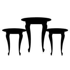 nesting tables vector silhouette icon - perfect for furniture icons, decals, or SVG crafts.