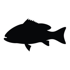 nile perch vector silhouette icon - ideal for fishing logos, seafood icons, and aquatic-themed graphics.