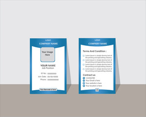 Print, ID card, Vector template for Print, Professional ID card, Identity Card, Creative Design, Customizable design for Print or digital use, Adobe Illustrator Vector file high-quality for Branding.