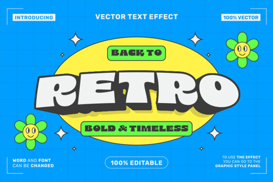 Back to Retro &ndash; Editable Cartoon Retro Bold Text Effect