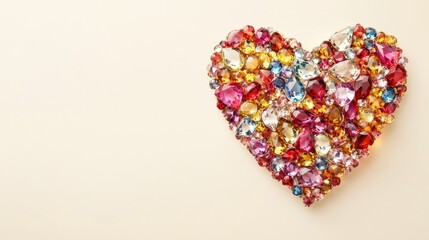 Colorful gemstone heart