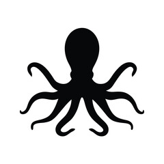 octopus vector silhouette icon - ideal for fishing logos, seafood icons, and aquatic-themed graphics. © Tanjila