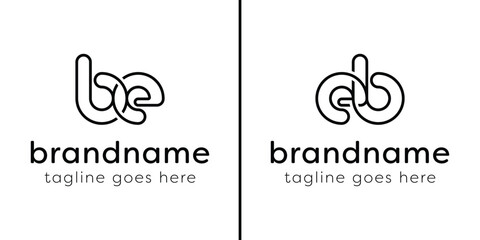 Letters BE and EB Monogram Line Logo, suitable for any business with EB or BE initials