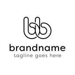 Letters BB Monogram Line Logo, suitable for any business with BB initials